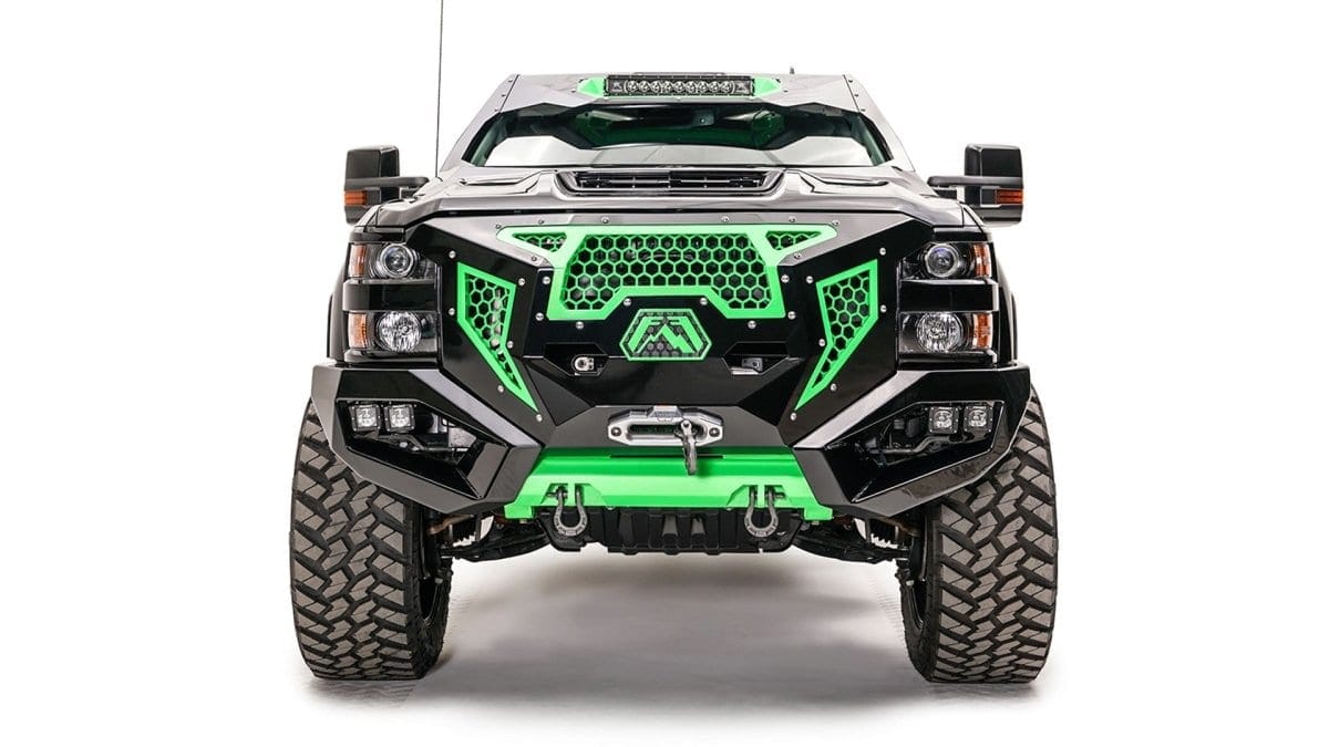 Fab Fours GR3000 - 1 2015 - 2019 Chevy Silverado 2500/3500 HD Grumper Front Bumper - Rugged Truck Gear