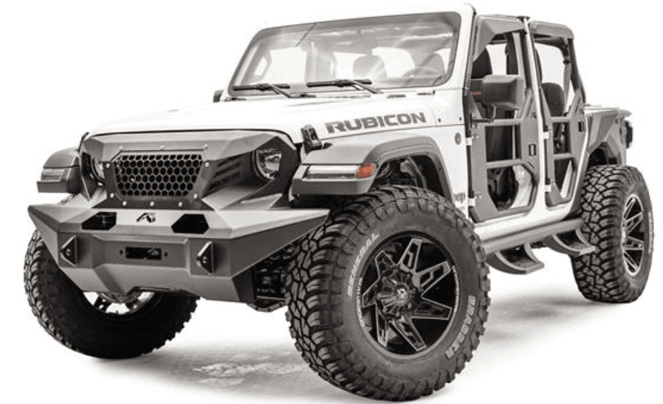 Fab Fours GR4610 - 1 Jeep Wrangler JL 2018 - 2024 Grumper Full - Width Front Bumper - Rugged Truck Gear