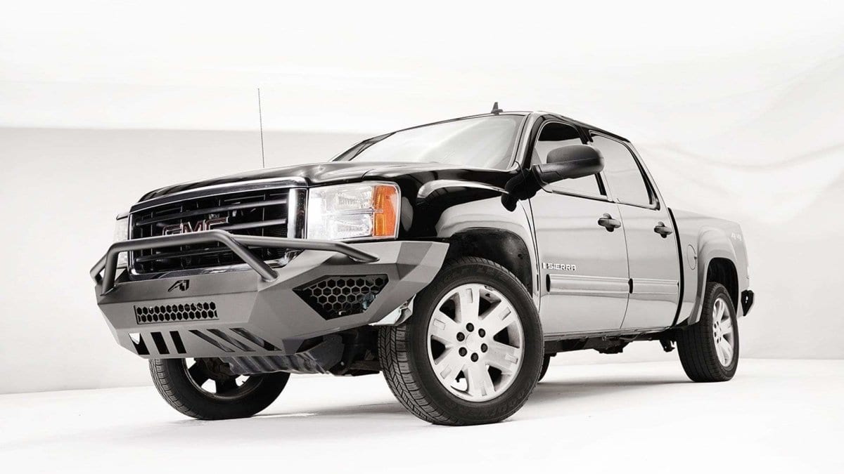 Fab Fours GS07 - D2152 - 1 GMC Sierra 1500 2007 - 2013 Vengeance Front Bumper Pre - Runner Guard Non - Sensor - Rugged Truck Gear