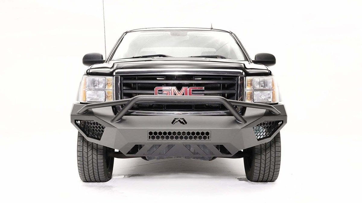 Fab Fours GS07 - D2152 - 1 GMC Sierra 1500 2007 - 2013 Vengeance Front Bumper Pre - Runner Guard Non - Sensor - Rugged Truck Gear