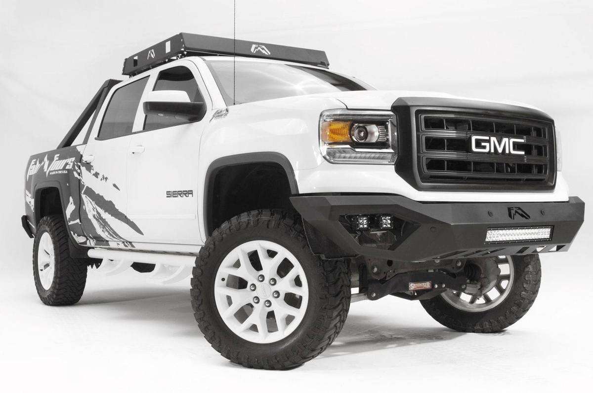 Fab Fours GS14 - D3151 - 1 GMC Sierra 1500 2014 - 2015 Vengeance Front Bumper No Guard Sensor - Rugged Truck Gear