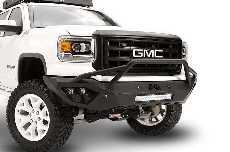 Fab Fours GS14-D3152-1 GMC Sierra 1500 2014-2015 Vengeance Front Bumper Pre-Runner Guard Sensor-BumperStock