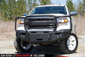 Fab Fours GS14-F3150-1 GMC Sierra 1500 2014-2015 Premium Front Bumper Sensor Winch Ready Full Guard-BumperStock