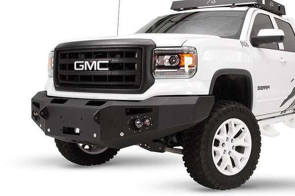 Fab Fours GS14 - F3151 - 1 GMC Sierra 1500 2014 - 2015 Premium Front Bumper Sensor Winch Ready No Guard - Rugged Truck Gear