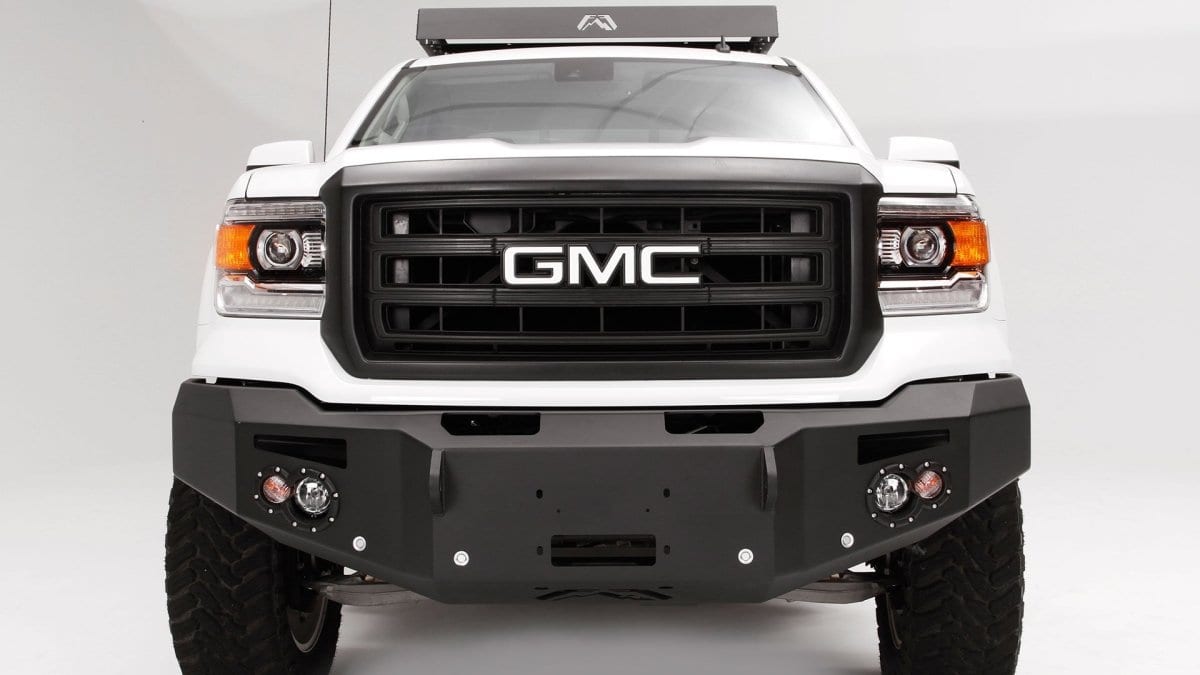 Fab Fours GS14 - F3151 - 1 GMC Sierra 1500 2014 - 2015 Premium Front Bumper Sensor Winch Ready No Guard - Rugged Truck Gear