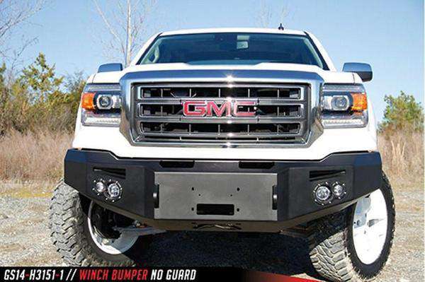 Fab Fours GS14 - F3151 - 1 GMC Sierra 1500 2014 - 2015 Premium Front Bumper Sensor Winch Ready No Guard - Rugged Truck Gear