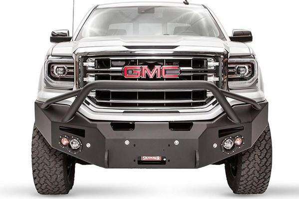 Fab Fours GS14 - F3152 - 1 GMC Sierra 1500 2014 - 2015 Premium Front Bumper Sensor Winch Ready Pre - Runner Guard - Rugged Truck Gear