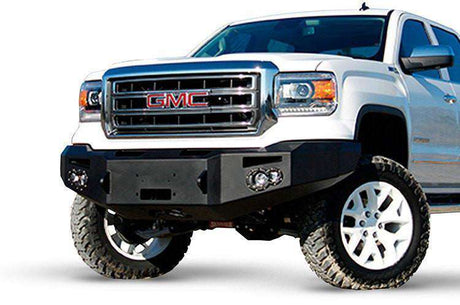 Fab Fours GS14-H3151-1 GMC Sierra 1500 2014-2015 Premium Front Bumper Winch Ready No Guard Non-Sensor-BumperStock