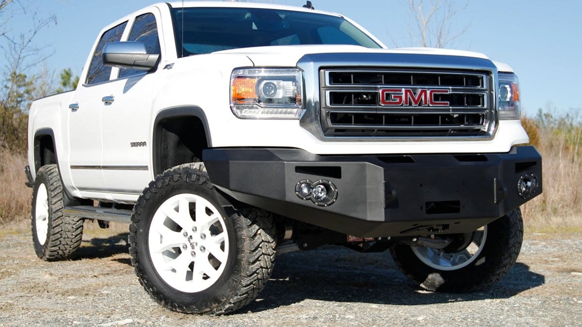 Fab Fours GS14 - H3151 - 1 GMC Sierra 1500 2014 - 2015 Premium Front Bumper Winch Ready No Guard Non - Sensor - Rugged Truck Gear