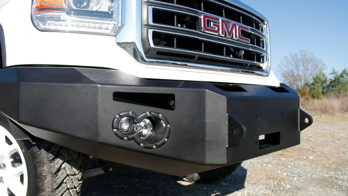 Fab Fours GS14 - H3151 - 1 GMC Sierra 1500 2014 - 2015 Premium Front Bumper Winch Ready No Guard Non - Sensor - Rugged Truck Gear