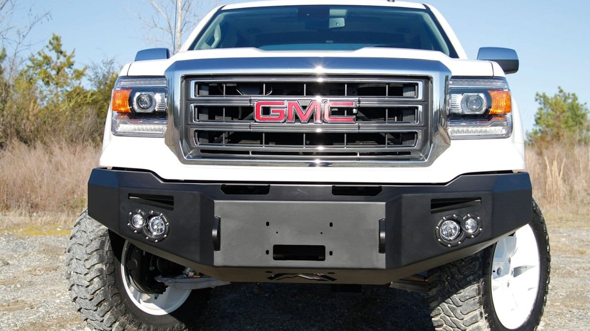 Fab Fours GS14 - H3151 - 1 GMC Sierra 1500 2014 - 2015 Premium Front Bumper Winch Ready No Guard Non - Sensor - Rugged Truck Gear