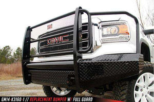 Fab Fours GS14-K3160-1 GMC Sierra 1500 2014-2015 Black Steel Front Bumper Full Guard-BumperStock