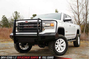 Fab Fours GS14-K3160-1 GMC Sierra 1500 2014-2015 Black Steel Front Bumper Full Guard-BumperStock