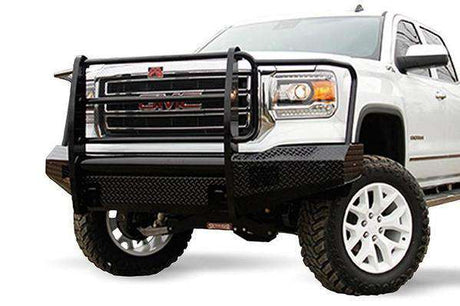 Fab Fours GS14-K3160-1 GMC Sierra 1500 2014-2015 Black Steel Front Bumper Full Guard-BumperStock