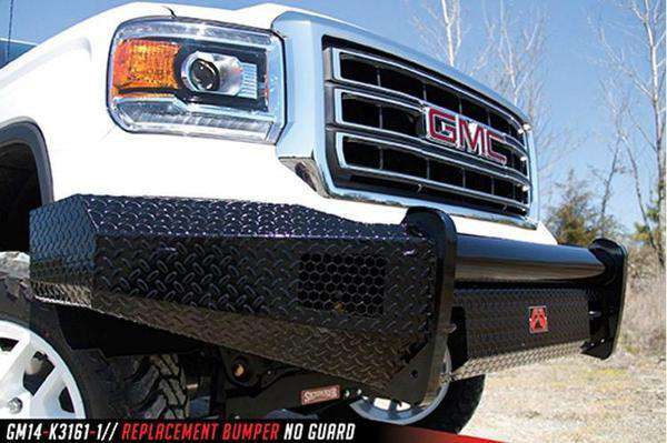 Fab Fours GS14 - K3161 - 1 GMC Sierra 1500 2014 - 2015 Black Steel Front Bumper No Guard - Rugged Truck Gear