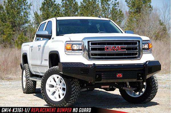 Fab Fours GS14 - K3161 - 1 GMC Sierra 1500 2014 - 2015 Black Steel Front Bumper No Guard - Rugged Truck Gear