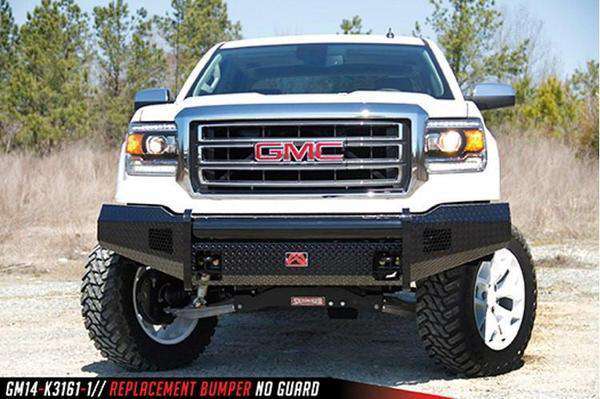 Fab Fours GS14-K3161-1 GMC Sierra 1500 2014-2015 Black Steel Front Bumper No Guard-BumperStock