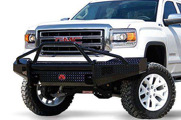 Fab Fours GS14 - K3162 - 1 GMC Sierra 1500 2014 - 2015 Black Steel Front Bumper Pre - Runner Guard - Rugged Truck Gear