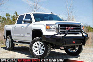 Fab Fours GS14-K3162-1 GMC Sierra 1500 2014-2015 Black Steel Front Bumper Pre-Runner Guard-BumperStock