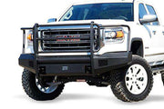 Fab Fours GS14 - R3160 - 1 GMC Sierra 1500 2014 - 2015 Black Steel Elite Front Bumper Full Guard - Rugged Truck Gear