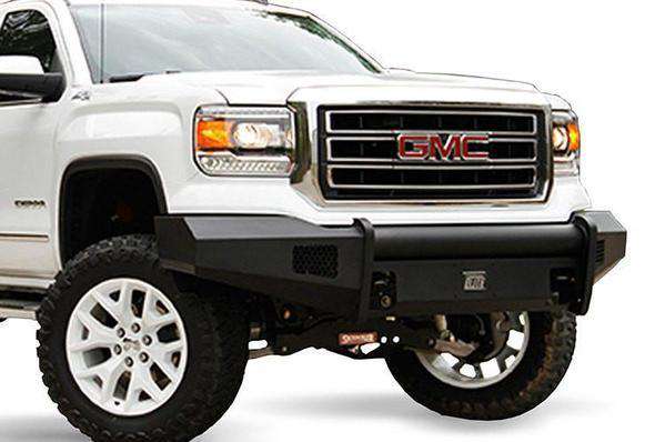 Fab Fours GS14 - R3161 - 1 GMC Sierra 1500 2014 - 2015 Black Steel Elite Front Bumper No Guard - Rugged Truck Gear