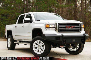 Fab Fours GS14-R3161-1 GMC Sierra 1500 2014-2015 Black Steel Elite Front Bumper No Guard-BumperStock