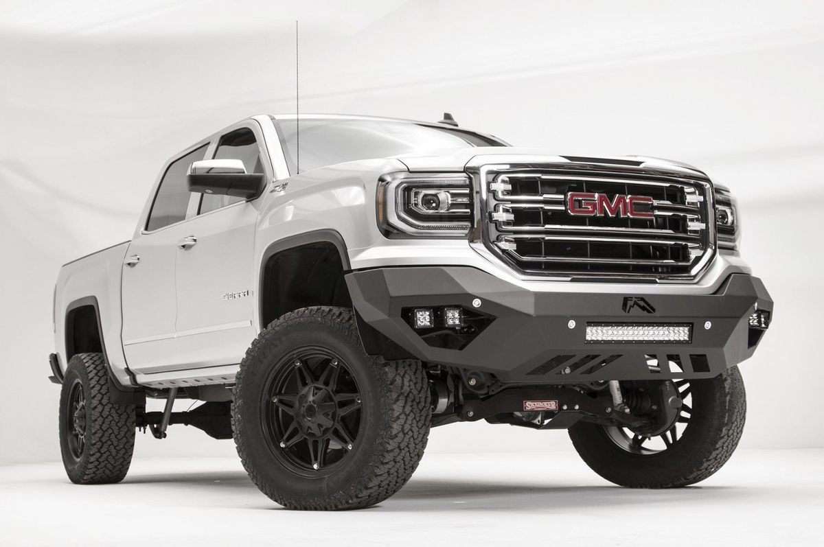 Fab Fours GS16 - D3951 - 1 GMC Sierra 1500 2016 - 2018 Vengeance Front Bumper No Guard Sensor - Rugged Truck Gear