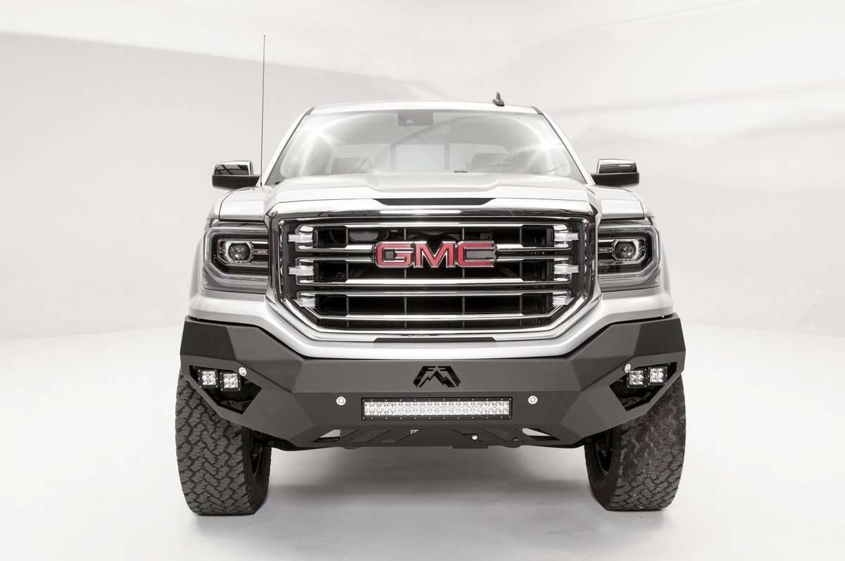 Fab Fours GS16 - D3951 - 1 GMC Sierra 1500 2016 - 2018 Vengeance Front Bumper No Guard Sensor - Rugged Truck Gear