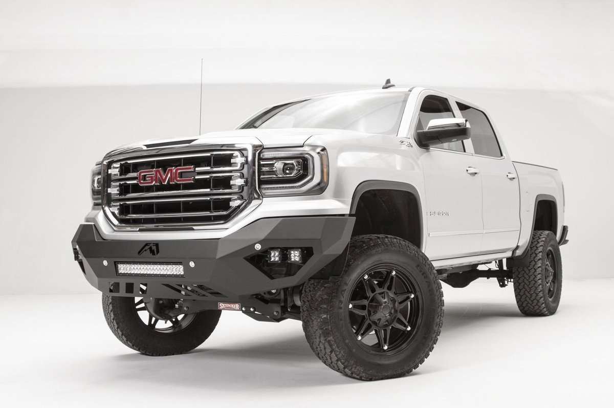 Fab Fours GS16 - D3951 - 1 GMC Sierra 1500 2016 - 2018 Vengeance Front Bumper No Guard Sensor - Rugged Truck Gear