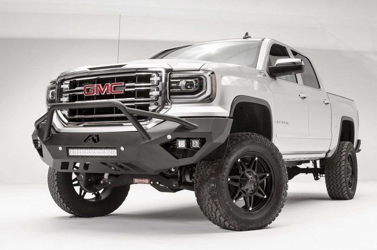 Fab Fours GS16 - D3952 - 1 GMC Sierra 1500 2016 - 2018 Vengeance Front Bumper Pre - Runner Guard Sensor - Rugged Truck Gear