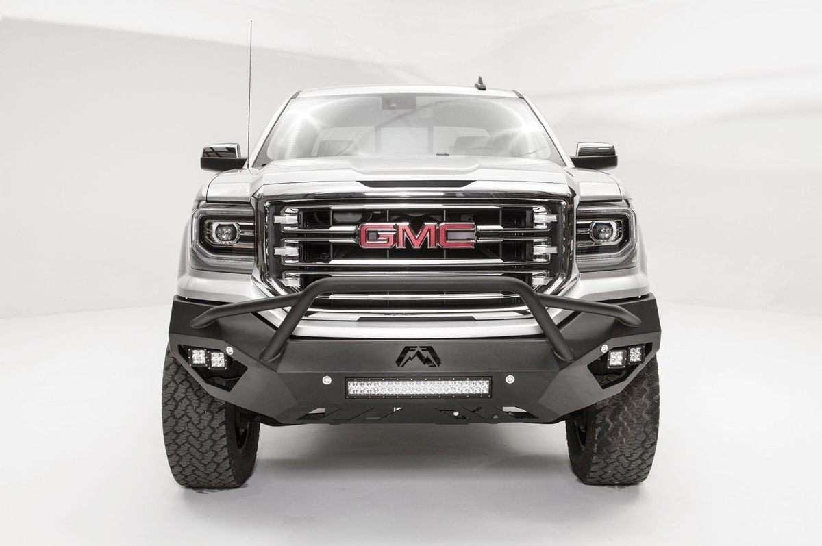 Fab Fours GS16 - D3952 - 1 GMC Sierra 1500 2016 - 2018 Vengeance Front Bumper Pre - Runner Guard Sensor - Rugged Truck Gear