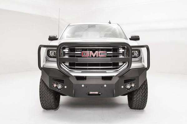 Fab Fours GS16-F3950-1 GMC Sierra 1500 2016-2018 Premium Front Bumper Sensor Winch Ready Full Guard-BumperStock