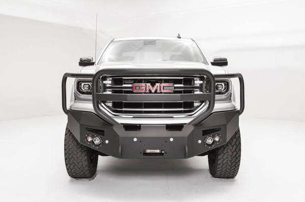 Fab Fours GS16 - F3950 - 1 GMC Sierra 1500 2016 - 2018 Premium Front Bumper Winch Ready Full Guard - Rugged Truck Gear