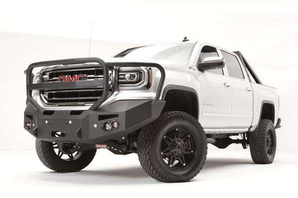 Fab Fours GS16 - F3950 - 1 GMC Sierra 1500 2016 - 2018 Premium Front Bumper Winch Ready Full Guard - Rugged Truck Gear
