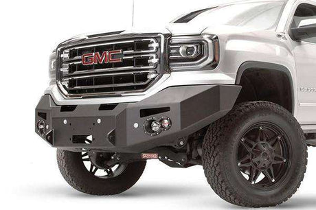 Fab Fours GS16-F3951-1 GMC Sierra 1500 2016-2018 Premium Front Bumper Sensor Winch Ready No Guard-BumperStock