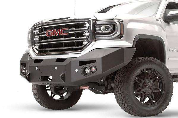 Fab Fours GS16 - F3951 - 1 GMC Sierra 1500 2016 - 2018 Premium Front Bumper Winch Ready No Guard - Rugged Truck Gear