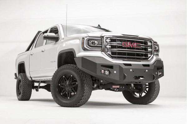 Fab Fours GS16 - F3951 - 1 GMC Sierra 1500 2016 - 2018 Premium Front Bumper Winch Ready No Guard - Rugged Truck Gear