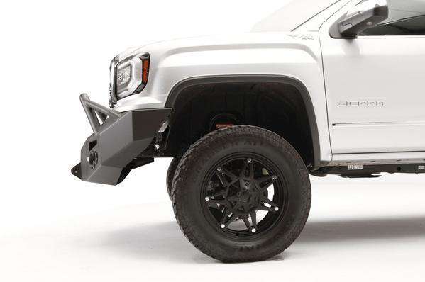 Fab Fours GS16 - F3952 - 1 GMC Sierra 1500 2016 - 2018 Premium Front Bumper Winch Ready Pre - Runner Guard - Rugged Truck Gear