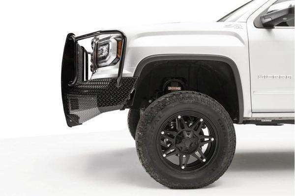 Fab Fours GS16 - K3960 - 1 GMC Sierra 1500 2016 - 2018 Black Steel Front Bumper Full Guard - Rugged Truck Gear