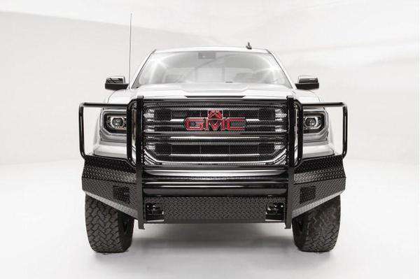 Fab Fours GS16-K3960-1 GMC Sierra 1500 2016-2018 Black Steel Front Bumper Full Guard-BumperStock