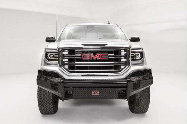 Fab Fours GS16 - K3961 - 1 GMC Sierra 1500 2016 - 2018 Black Steel Front Bumper No Guard - Rugged Truck Gear