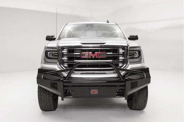 Fab Fours GS16 - K3962 - 1 GMC Sierra 1500 2016 - 2018 Black Steel Front Bumper Pre - Runner Guard - Rugged Truck Gear