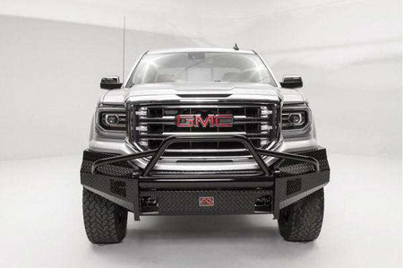Fab Fours GS16 - K3962 - 1 GMC Sierra 1500 2016 - 2018 Black Steel Front Bumper Pre - Runner Guard - Rugged Truck Gear