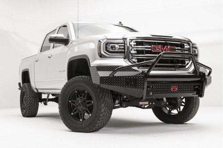 Fab Fours GS16 - K3962 - 1 GMC Sierra 1500 2016 - 2018 Black Steel Front Bumper Pre - Runner Guard - Rugged Truck Gear