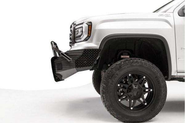 Fab Fours GS16 - K3962 - 1 GMC Sierra 1500 2016 - 2018 Black Steel Front Bumper Pre - Runner Guard - Rugged Truck Gear