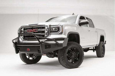 Fab Fours GS16 - K3962 - 1 GMC Sierra 1500 2016 - 2018 Black Steel Front Bumper Pre - Runner Guard - Rugged Truck Gear