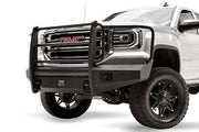 Fab Fours GS16 - R3960 - 1 GMC Sierra 1500 2016 - 2018 Black Steel Elite Front Bumper Full Guard - Rugged Truck Gear
