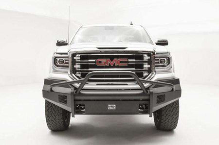 Fab Fours GS16 - R3962 - 1 GMC Sierra 1500 2016 - 2018 Black Steel Elite Front Bumper Pre - Runner Guard - Rugged Truck Gear
