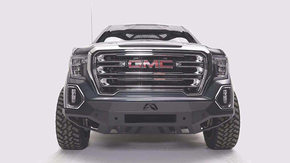 Fab Fours GS19 - D6051 - 1 GMC Sierra 1500 2019 - 2021 Vengeance Front Bumper No Guard Sensor - Rugged Truck Gear