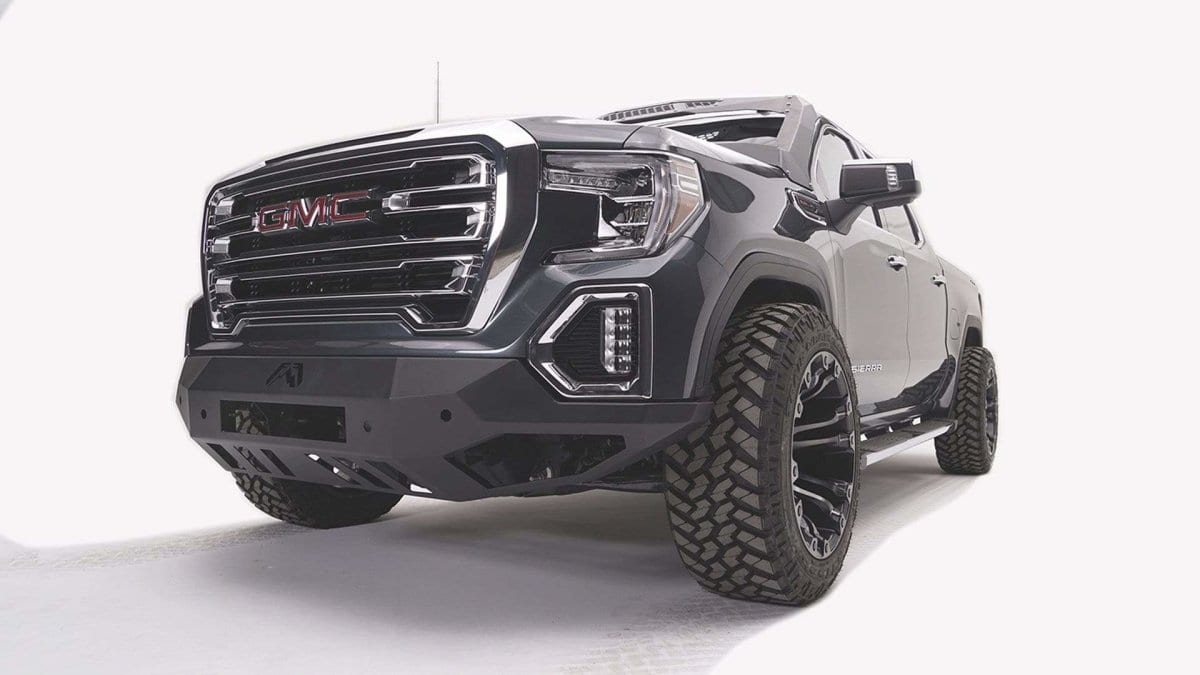 Fab Fours GS19-D6051-1 GMC Sierra 1500 2019-2021 Vengeance Front Bumper No Guard Sensor-BumperStock